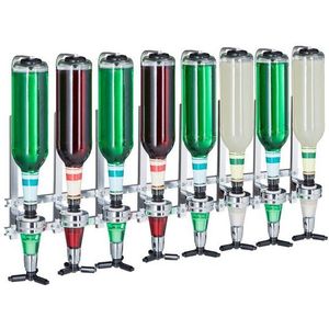 Relaxdays bar butler muur - drankdispenser - 3 cl - flessenhouder - 8 flessen
