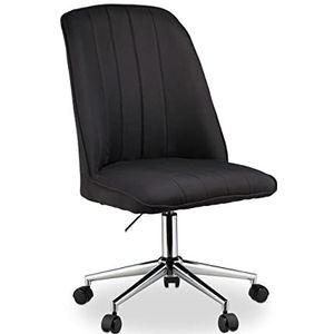 Relaxdays bureaustoel in hoogte verstelbaar, draaistoel 100 kg, elegant design, 96 x 53 x 58 cm, zwart