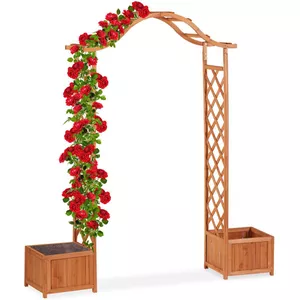 Tidyard Tuinboog, rozenboog, hout, pergola, trellis, hekwerk, hekwerk, tuin, klimhulp, 150 x 60 x 210 cm (b x d x h), voor klimplanten, bestand tegen verrotting, grenenhout, groen geïmpregneerd