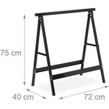 Relaxdays - Klapschraag Set van 2 - Zwart - Staal - Belastbaar tot 100 kg