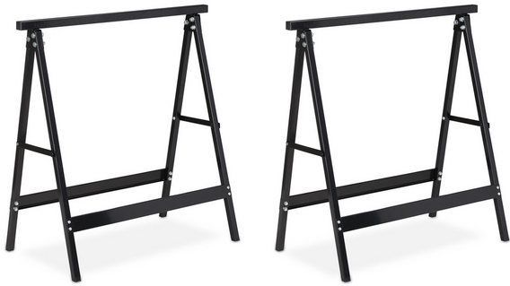 Relaxdays - Klapschraag Set van 2 - Zwart - Staal - Belastbaar tot 100 kg