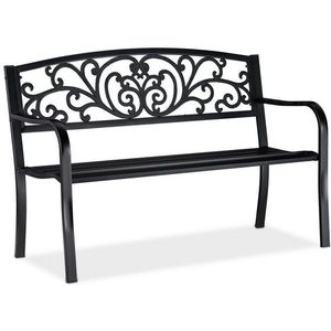 relaxdays Gartenbank Metall Ornamente
