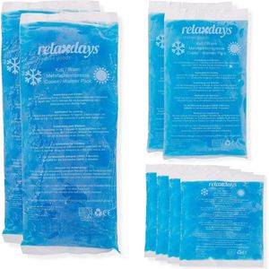 Relaxdays hot cold pack - set van 8 - koud warmte kompres - voor sport - EHBO - 3 groottes - gel