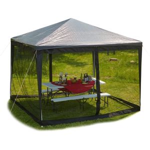 Relaxdays Muskietennet Voor 3x3 M Partytent - 2 Stuks - Zwart Muggennet Paviljoen 12 M