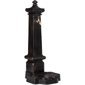 Relaxdays muurfontein met kraan - 40 x 24,5 x 15 cm - antiek