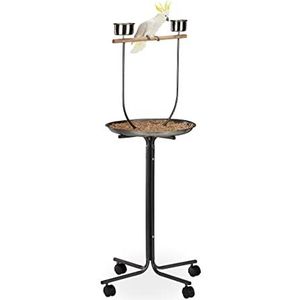 relaxdays Vogelspielplatz schwarz 60,0 x 60,0 x 130,0 cm