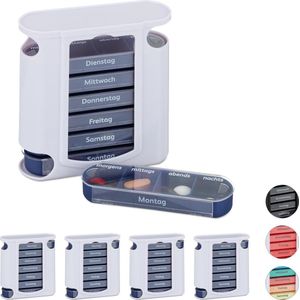 Pillendoos - Wit-Blauw - PP, ABS - 7 Dagen