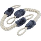 Relaxdays deurstopper touw - set van 2 - binnen - deurklink - katoen - 57 cm