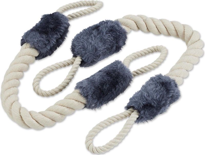 Relaxdays deurstopper touw - set van 2 - binnen - deurklink - katoen - 57 cm