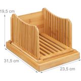 Relaxdays broodsnijder bamboe - hulpmiddel brood snijden - broodplank - kruimelvanger