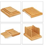 Relaxdays broodsnijder bamboe - hulpmiddel brood snijden - broodplank - kruimelvanger
