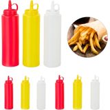 Relaxdays knijpfles saus - sausfles - garneerfles - doseerfles - 9 stuks - elk 400 ml