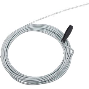 Relaxdays ontstoppingsveer - 10 m - mechanische rioolveer - reinigingsveer wc - douche - wastafel - Ø 5mm - zilver