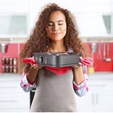 Relaxdays springvorm - vierkant - 3 stuks - anti-aanbaklaag - 24, 26 & 28 cm - taartvorm