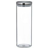 Relaxdays - Vorratsglas 3er Set, luftdicht, Edelstahl Deckel, für Pasta, Müsli & Reis, 1,5 l Küchenbehälter, transparent