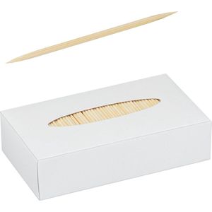 Relaxdays tandenstokers hout - 5000 stuks - dun - goede mondhygiëne - hapjes en knutselen - 6,5 cm