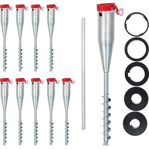 10x grondboor parasol 25 - 55 mm - parasolhouder - parasolstandaard grondplug