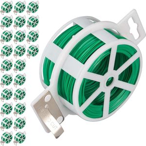 25x binddraad 50 meter - staaldraad tuin - roestvrij - ijzerdraad - groen
