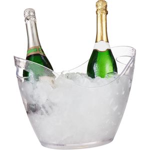 Relaxdays ijsemmer doorzichtig - wijnkoeler - champagne emmer - drankkoeler - 6 liter