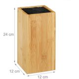 Relaxdays messenblok zonder messen - leeg - bamboe - voor 6 messen - 24 x 12 cm - natuur