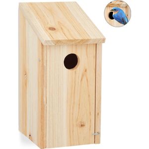 Relaxdays nestkast vogels - houten vogelhuisje - vogelhuis - nestkastje - hangend - 3,2 cm