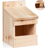 relaxdays Nistkasten Halbhöhle Nistkasten aus Holz