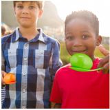 Relaxdays oud Hollandse spelletjes - 3 in 1 set - kinderfeestje - zaklopen - eierlopen - blikgooien