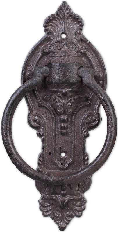 Relaxdays deurklopper antiek - landhuisstijl - gietijzer - 25,5 x 10,5 x 2,5 cm - deurklopring - bruin