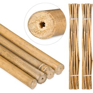 Relaxdays 50x Bamboe stok - set - tonkin stokken - plantensteun tuin - 120 cm - natuur