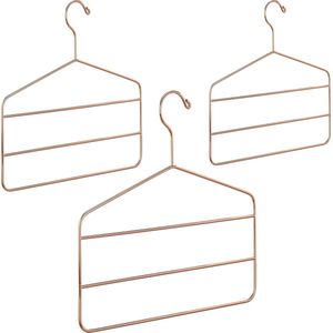Relaxdays 3x broekhangers - kledinghanger voor broeken - ruimtebesparend - sjaalhanger