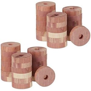 Relaxdays cederhout tegen motten - motten bestrijden - 20 anti mot ringen - kledingkast
