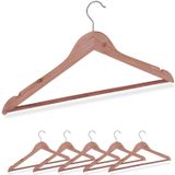 Relaxdays kleerhangers hout - 6 kledinghangers - cederhout - anti motten - kledinghanger