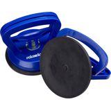 Relaxdays - Glasdrager - Blauw - Set van 2 - Tot 45 kg - Ø 12 cm Zuignap