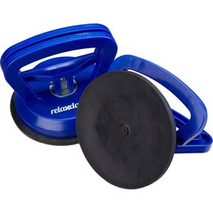 Relaxdays - Glasdrager - Blauw - Set van 2 - Tot 45 kg - Ø 12 cm Zuignap