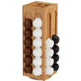 Relaxdays capsulehouder voor Dolce Gusto cups - draaibaar - 40,5 x 14 x 14 cm - bamboe - bruin