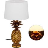 Relaxdays Tafellamp Ananas - Goud - Nachtlamp - Decoratie - Schemerlamp - Ananas Lamp