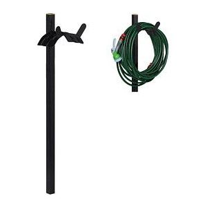 Schlauchhalter für Garten, stehend, für 61m Schlauch, Schlauchständer, Stahl, hbt: 107,5 x 25 x 18 cm, schwarz - Relaxdays