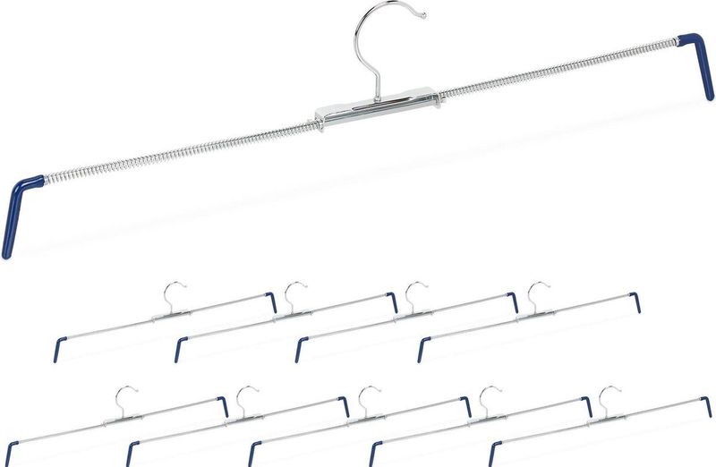 Relaxdays broekhanger metaal - rokhanger - 10 stuks - kledinghangers - broekspanner