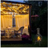 Aztekenofen, Schürhaken, Holzrost, Funkenschutzgitter, Garten, Terrasse, Antik Terrassenofen, Höhe 89 cm, gold - Relaxdays
