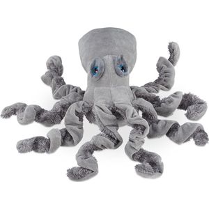 Relaxdays deurstopper octopus, grond, binnen, zwaar, groot, stof, dier, deurbuffer kind H x B xD 11 x 15 x 35 cm, grijs