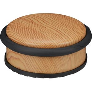 Relaxdays Deurstopper Binnen - Deurhouder - Houtlook - Rubber - 5 cm Hoog - Deurvastzetter