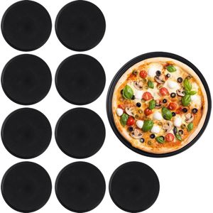 Relaxdays pizzaplaat rond - pizza bakvorm 10 stuks - antiaanbaklaag - pizzavorm Ø 32 cm
