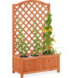 Relaxdays Plantenbak met Klimrek - Bloembak Trellis - Rankhulp Hout - Voor Klimplanten