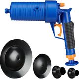 Luchtdruk Ontstopper - Blauw/Zwart/Oranje - ABS/PVC/PP - 4 Opzetstukken