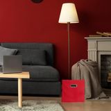 Relaxdays 4x opbergbox stof - opvouwbaar - opbergmand - 30 cm - kast organizer – rood