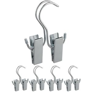 Relaxdays laarzenknijper - set van 5 - dubbele klem - antislip - ijzer - zilver