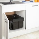 Inbouw - Duo - Vuilnisbak - Zwart - 2 x 15 l
