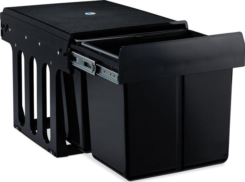 Inbouw - Duo - Vuilnisbak - Zwart - 2 x 15 l