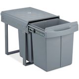 Relaxdays inbouw prullenbak - 2 vakken - 2 x 20 l - kunststof - 41,3 x 34 x 51,8 cm - grijs