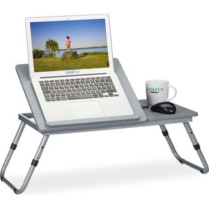 Relaxdays Laptoptafel Hoogte Verstelbaar - Schoottafel Laptop - Bedtafel - Tablethouder